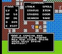 une photo d'Ã©cran de Dragon Quest sur Nintendo Nes